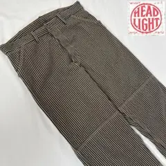 美品 ヘッドライト ブラウンヒッコリー ダブルニーペインターパンツ