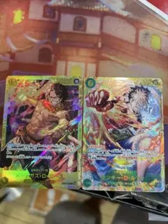 ワンピースカード　モンキーDルフィーSECとボートガスdエース2枚セット