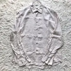 【超希少サイズ XL リネン100%】ジョセフアブード　シャツ　ベージュ　サマー