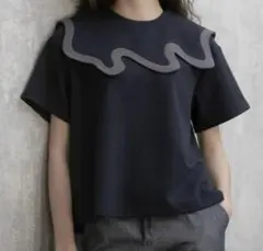 LINKABLE リンカブル ピエロ トップス Tシャツ カットソー ギンガムピエロトップス(ブラック) | LINKABLE