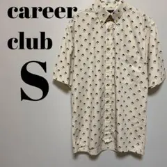 career club キャリアクラブ　コットン　総柄　BD シャツ　S