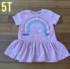 Peppa Pig ピンク Tシャツ 5 110 チュニック　半袖　ペッパピッグ