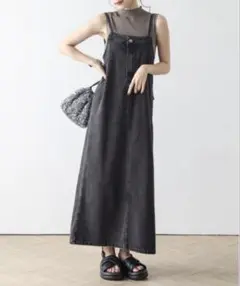 AMELY 黒デニムキャミワンピース