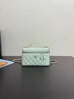 シャネル キルティング ショルダーバッグ ミントグリーン