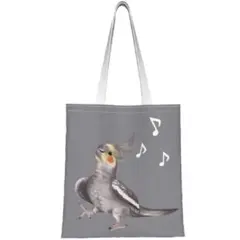 オカメインコイラストトートバッグ　可愛い　お洒落　個性的　カジュアル　新品