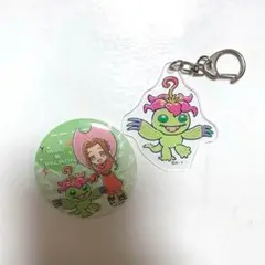 2点セット‼️ デジモンアドベンチャー パルモン　缶バッジ アクリルキーホルダー