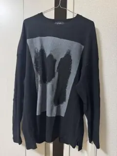 ブラック グラフィックニット ルーズフィット