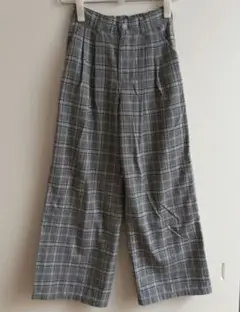 GU チェック柄ズボン パンツ ジーユー 150cm グレー