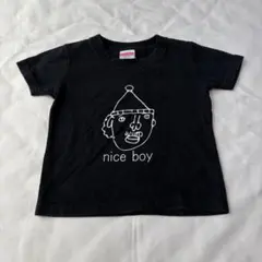 nice boy ゆる系イラストＴ　ナイスボーイ　黒　ブラック　サイズ100