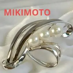 MIKIMOTO ミキモト真珠 パールブローチ silver