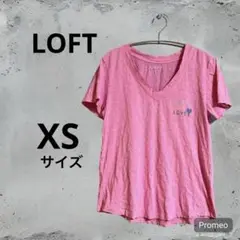 LOFT ピンク Vネック Tシャツ XS