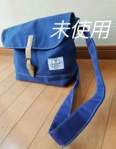 未使用　ブルー　ショルダーバッグ　 帆布