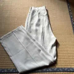 ホワイト スラックス ハイウエスト