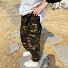 カーゴパンツ　カモフラ　ワークパンツ　迷彩　ストリート　ユニセックス
