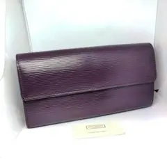 【正規品】ルイヴィトン 長財布 ポルトフォイユサラ エピ レザー カシス