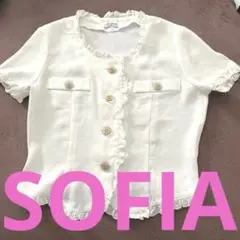 SOFIA ソフィア　フリル　ホワイトジャケット　サイズ９　M