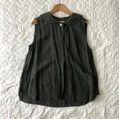 【美品】MARGARET HOWELLソフトリネンノースリーブブラウス