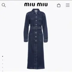 miumiu デニム ロングコート パール タグ付き