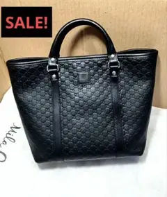 GUCCI グッチ ハンドバッグ マイクロシマ シマ バッグ ブラック