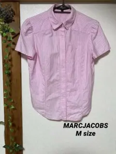 MARCJACOBS 半袖シャツ　M size ピンク色　ストライプ