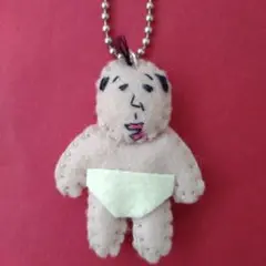 ハンドメイド　フェルトマスコット 日焼けしたオジサン大　クリームパンツ