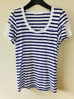 サカイラック　sacai luck ホワイト×ブルーボーダーTシャツ