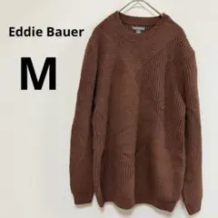Eddie Bauer 【M】ブラウン切り替えデザインニット
