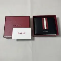 BALLYバリー 二つ折り財布　お札　カード　新品箱付き　ブラックラインM