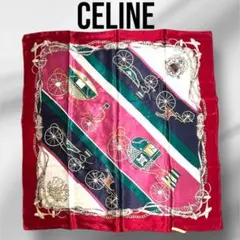Celineセリーヌ スカーフ　自転車モチーフ　ホワイト×グリーン×レッド 2025年最新】セリーヌ 自転車の人気アイテム - メルカリ