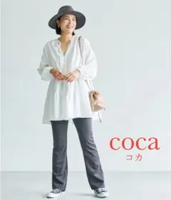 未使用品【cocaコカ】ハリフワティアードチュニックホワイトM
