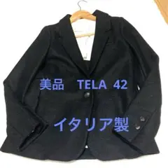 TELA イタリア製 ウール テーラード ジャケット M 黒 サイドベンツ