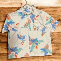 【美品】NIKE DRI-FIT アロハ シャツ 半袖 ボタニカル フラワー