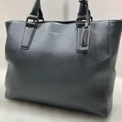 美品 キャサリンハムネット トートバッグ A4可 肩掛け可 大容量 本革 黒