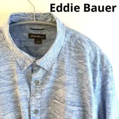 Eddie Bauer エディーバウアー　半袖シャツ　総柄　Lサイズ　コットン