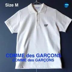 コムコム　コムデギャルソンCOMMEdes GARCONSロゴ刺繍ポロシャツ白M