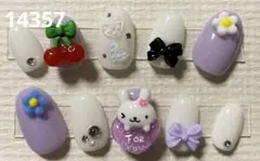 No.690 ポップ&カジュアル うさちゃん ネイルチップ
