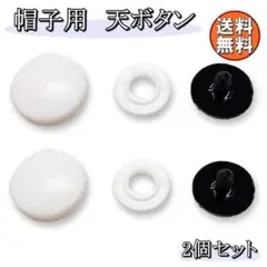 送料無料 天ボタン 丸ボタン P-15 白頭/黒ピン 2個セット L76