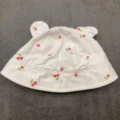 ベビー帽子　さくらんぼ柄　42