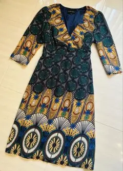 新品インポート美ライン総柄デザイン緑グリーン￼