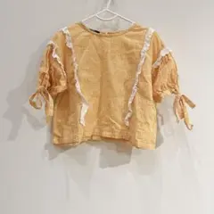 アーバンチェリー　チェック柄　90センチ　オレンジ　古着