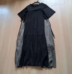 新品定価1万4千円YECCA VECCAバイカラー異素材Tシャツワンピースロング