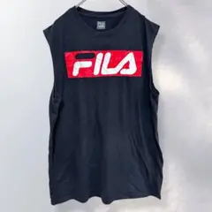 フィラ FILA ノースリーブ カットソー ロゴプリント スポーティー ラフ L