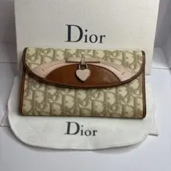 【美品】Diorロマンティック財布 トロッター ハートロックカーキハート 154 美品】Diorロマンティック財布 トロッター ハートロックカーキ