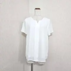 LES MUES　スキッパーブラウス　プルオーバー　ホワイト　シンプル無地　M