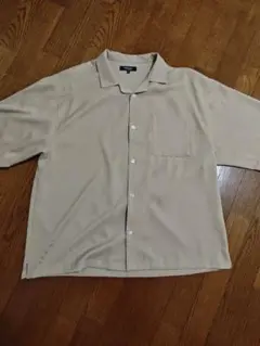 即発送 新品 オープンカラーシャツ ビッグシルエット XL 半袖 ベージュ