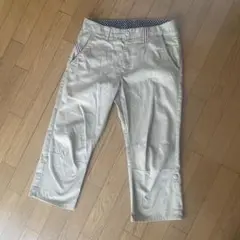 ベージュ ショートパンツ ストライプウエスト