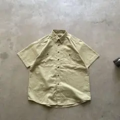 90s CREW コットン 無地 BD 半袖 シャツ LL