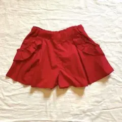フリルポケット ショートパンツ 110 赤