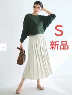 UNIQLO ユニクロ アシンメトリープリーツスカート S ナチュラル 新品