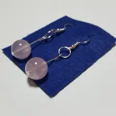 ピアス イヤリング 天然石 パワーストーン 樹脂ピアス☆ローズクォーツ